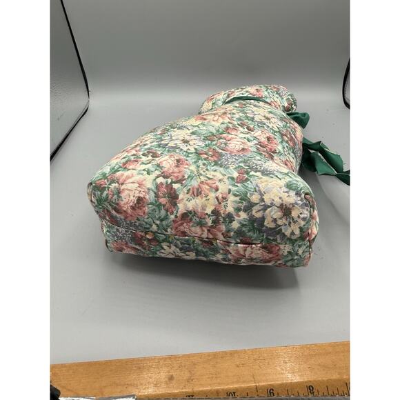 Vintage Ambrosia Fabric Cat Pillow Doorstop Floral Stuffed Animal 17” - Picture 6 of 7